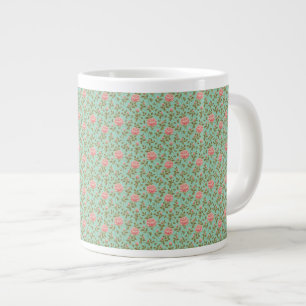 Aquamarine, Vintage Rosa Blume Jumbo-Tasse