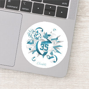 aquamarine Volleyball-Stars Mädchen-Teamgeschenke Aufkleber