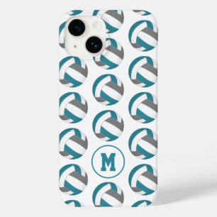 aquamarine Volleyballmädchen mit Monogramm Case-Mate iPhone 14 Hülle