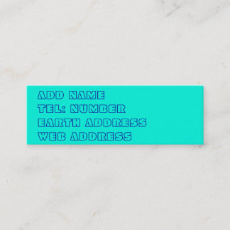 Aquamarine Vollfarbenkarte Mini Visitenkarte
