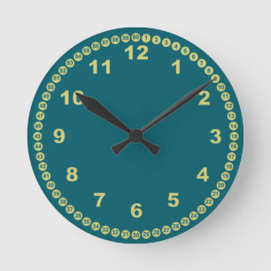 Aquamarine Wall-Uhr Runde Wanduhr