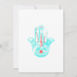 Aquamarine Wasserfarbe Hamsa Hand Fatima