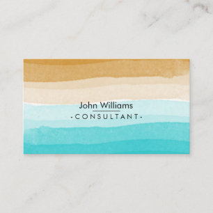 Aquamarine Wasserfarbe Moderne, Abstrakt gestriche Visitenkarte