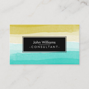 Aquamarine Wasserfarbe Moderne, Abstrakt gestriche Visitenkarte