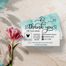 Aquamarine Wasserfarbe Vielen Dank für Ihre Bestel