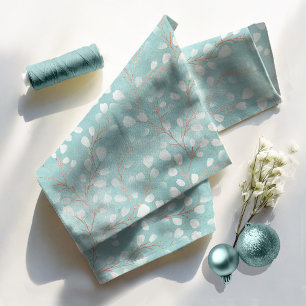 Aquamarine Wasserfarbensnowdrops/Kupfer-ID726 Stoff