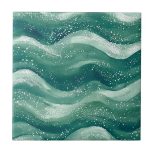 Aquamarine Wasserfarbenwelt Fliese
