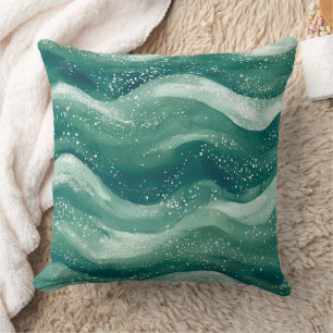 Aquamarine Wasserfarbenwelt Kissen