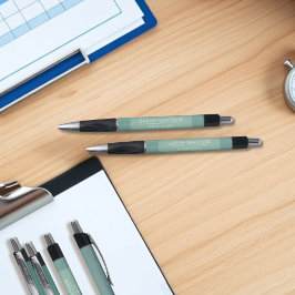 Aquamarine Watercolor Waves Moderner Swim Coach Pe Kugelschreiber