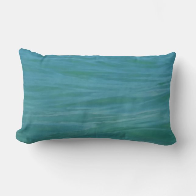 Aquamarine Waves Beach Thema Tropical Blue Green Lendenkissen (Vorderseite)
