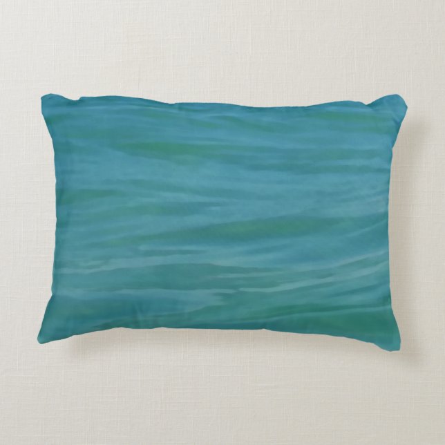 Aquamarine Waves Beach Thema Tropical Blue Green Zierkissen (Rückseite)