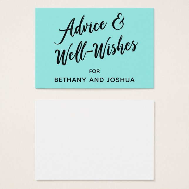 Aquamarine Wedding Advice & Well Wishings (Vorne & Hinten)