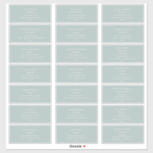 Aquamarine Wedding Guest Address Labels