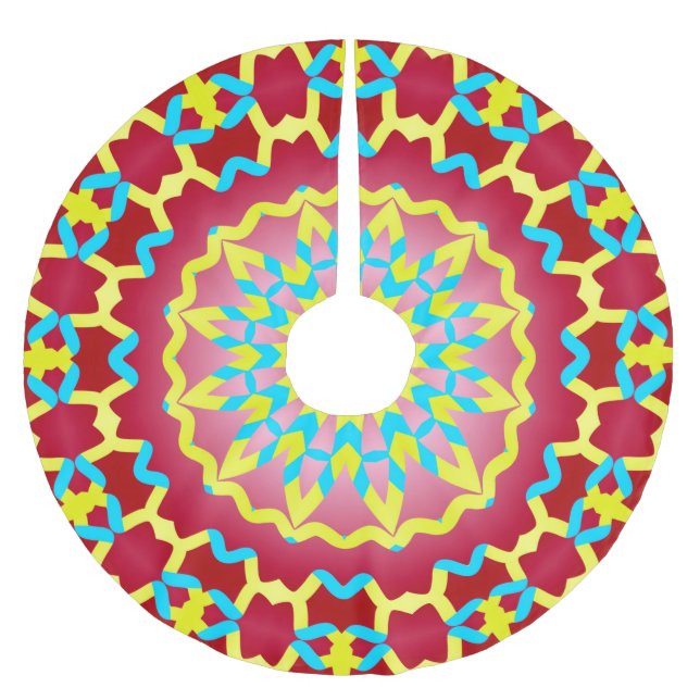 Aquamarine Weihnachtszeit Polyester Weihnachtsbaumdecke (Vorderseite)