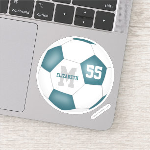 Aquamarine weiße Mannschaft färbt Jungs Fußball Aufkleber