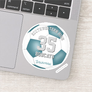 Aquamarine weiße Mannschaft färbt Kinder Fußball-G Aufkleber