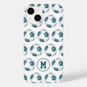 aquamarine weiße Mannschaftssportfarben Fußball Case-Mate iPhone 14 Hülle