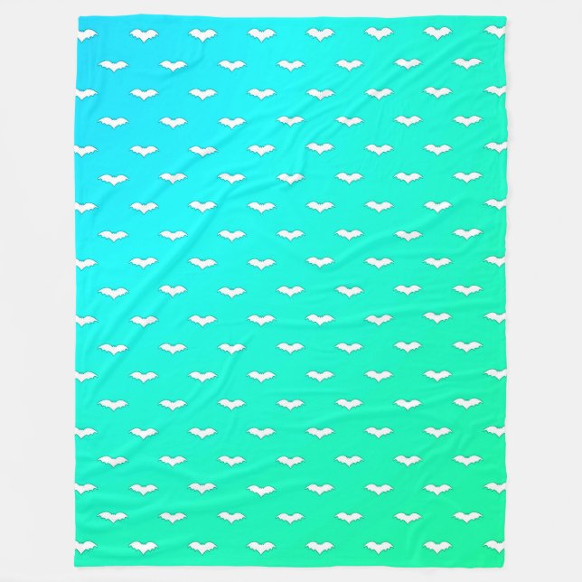 Aquamarine weiße, winzige Fledermäuse Fleecedecke (Vorderseite)