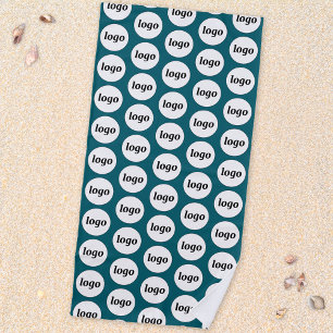 Aquamarine Werbeaktion für einfache Logos Strandtuch