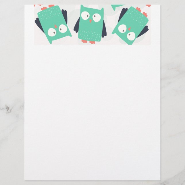 Aquamarine Whimsical Owls (Vorderseite)