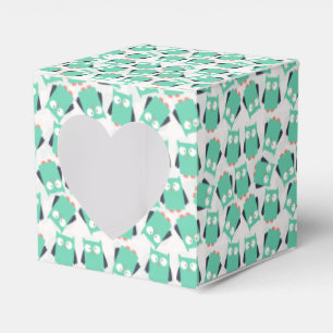 Aquamarine Whimsical Owls Geschenkschachtel