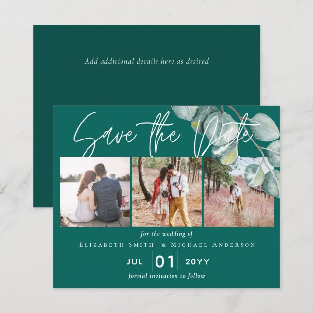 Aquamarine White-EUCALYPTUS-Hochzeit mit geringem  (Vorne/Hinten)
