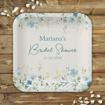 Aquamarine Wildblumen auf Beige Brautparty