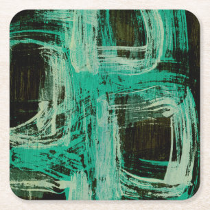 Aquamarine Windows I Rechteckiger Pappuntersetzer