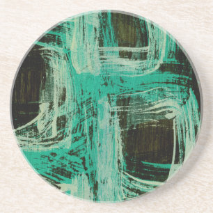 Aquamarine Windows I Sandstein Untersetzer