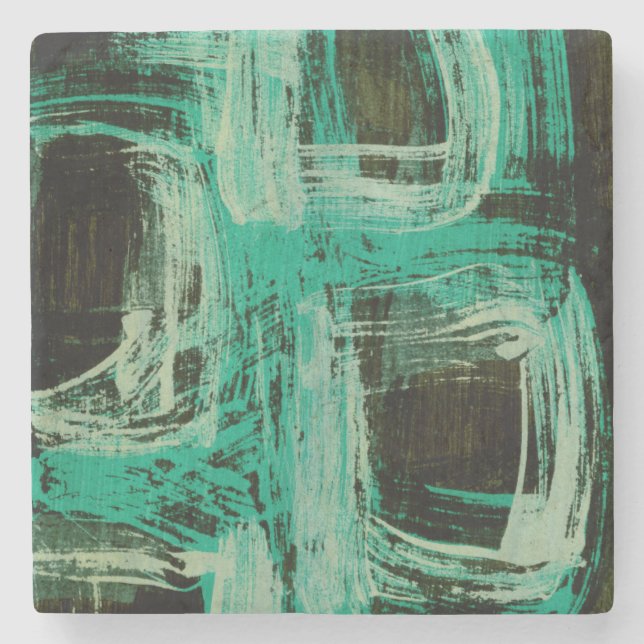 Aquamarine Windows I Steinuntersetzer (Vorderseite)