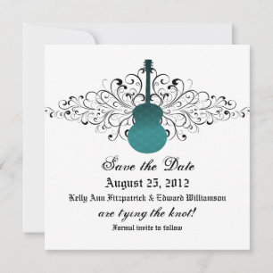 Aquamarine Wirbel Gitarre Save the Date einladen