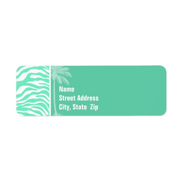 Aquamarine Zebra Animal Print, Summer Palm (Vorne)