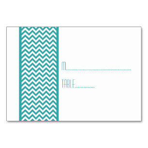 Aquamarine Zickzack Grenz-Begleitkarte Tischnummer