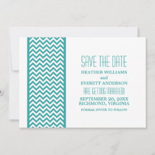 Aquamarine Zickzack Grenze Save the Date einladen Einladung