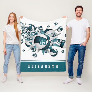 aquamarinen Mädchen Sportstube Dekoration Basketba Fleecedecke