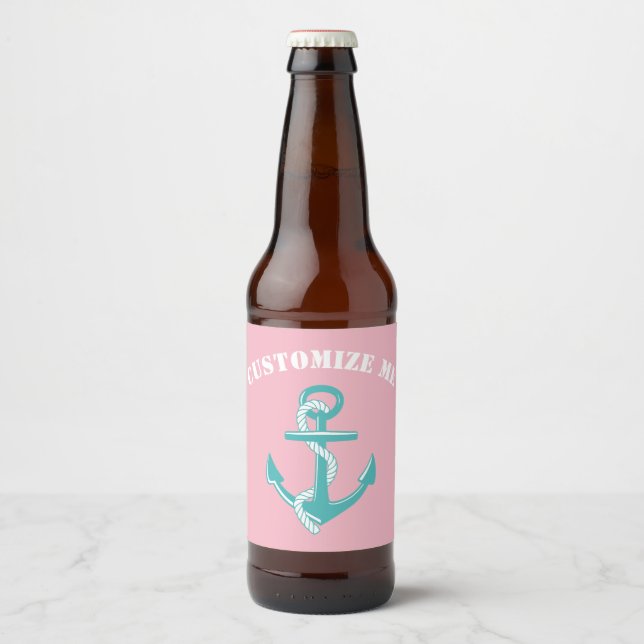 Aquamariner Anker Bierflaschenetikett (Vorderseite)