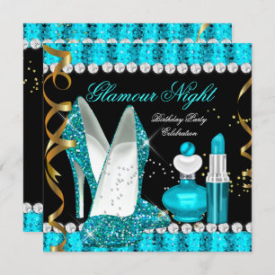 Aquamariner Aqua Glamour Night Gold Black Einladung