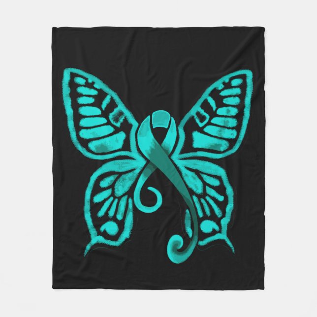 Aquamariner Band-Schmetterling! Fleece-Decke Fleecedecke (Vorderseite)