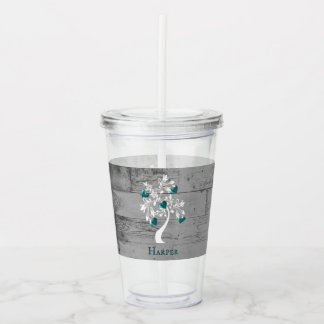 Aquamariner Baum der Personalisierten Akryltumbler Acryltrinkbecher