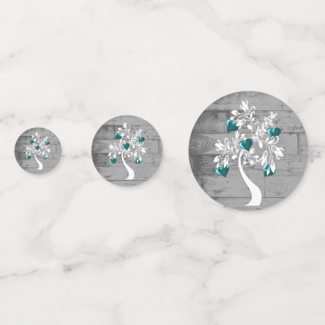 Aquamariner Baum des Herzens Hochzeitstisch Confet Konfetti (Vorderseiten)