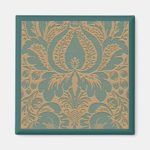 Aquamariner beige Damast-Magnet Magnet