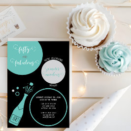 Aquamariner Black Champagne 50 und fabelhafter Geb Einladung