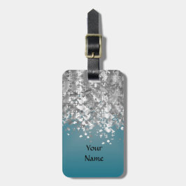 Aquamariner Blau- und Imitat-Glitter Gepäckanhänger