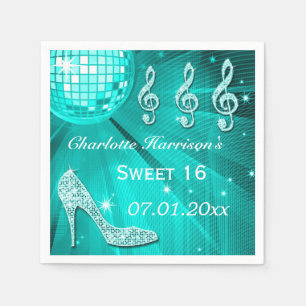 Aquamariner blauer Disco-Ball und Serviette