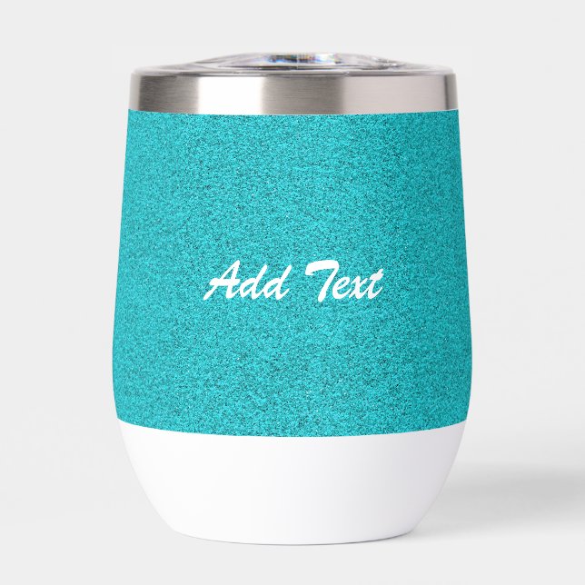 Aquamariner blauer Glitzer Personalisierten Text h (Vorderseite)