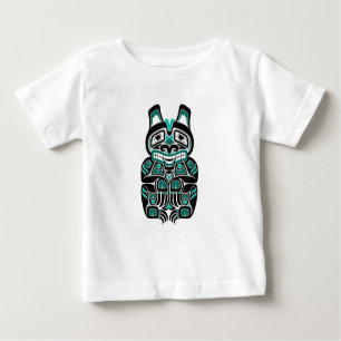 Aquamariner blauer Haida-Geist betrifft Schwarzes Baby T-shirt