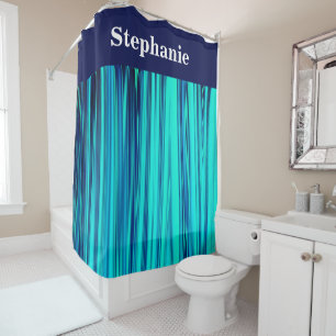 Aquamariner Blue Ocean Wave Abstrakter Individuell Duschvorhang