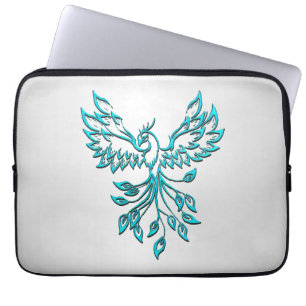 Aquamariner Blue Phoenix Anstieg auf Silber Laptopschutzhülle