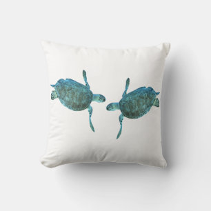 Aquamariner Blue Sea Turtles Ocean Eleganter Stran Kissen