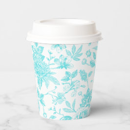 Aquamariner Blumenstrauß Pappbecher